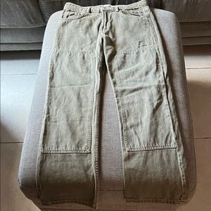 Zara Straight Leg Jeans in Olive
